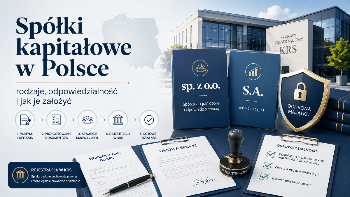 Spółki kapitałowe w Polsce – rodzaje, odpowiedzialność i jak je założyć