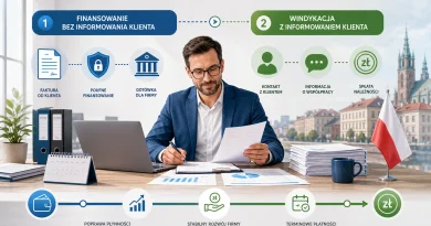 Ilustracja przedstawiająca faktoring półotwarty i finansowanie faktur w polskiej firmie