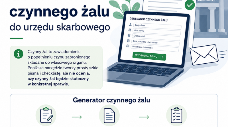 Generator czynnego żalu do urzędu skarbowego
