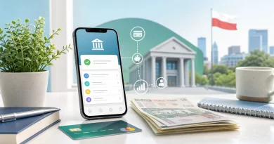 Ilustracja bankowości internetowej i rachunku bankowego