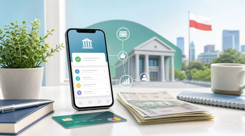 Ilustracja bankowości internetowej i rachunku bankowego