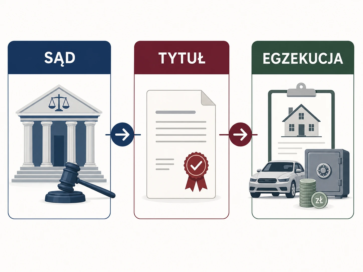 Ikonografika: sąd, tytuł wykonawczy i egzekucja komornicza