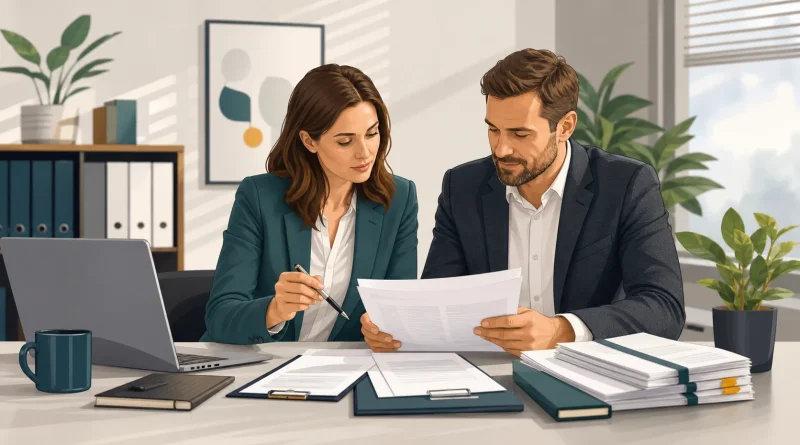 Ilustracja do artykułu o spółce jawnej i wspólnikach analizujących umowę